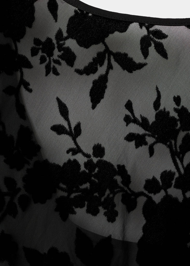 Robe Jacquard Floral Manches Cloche