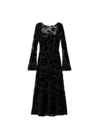 Robe Jacquard Floral Manches Cloche