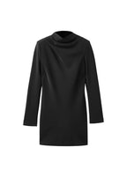 Robe Col Drapé Et Manches Longues