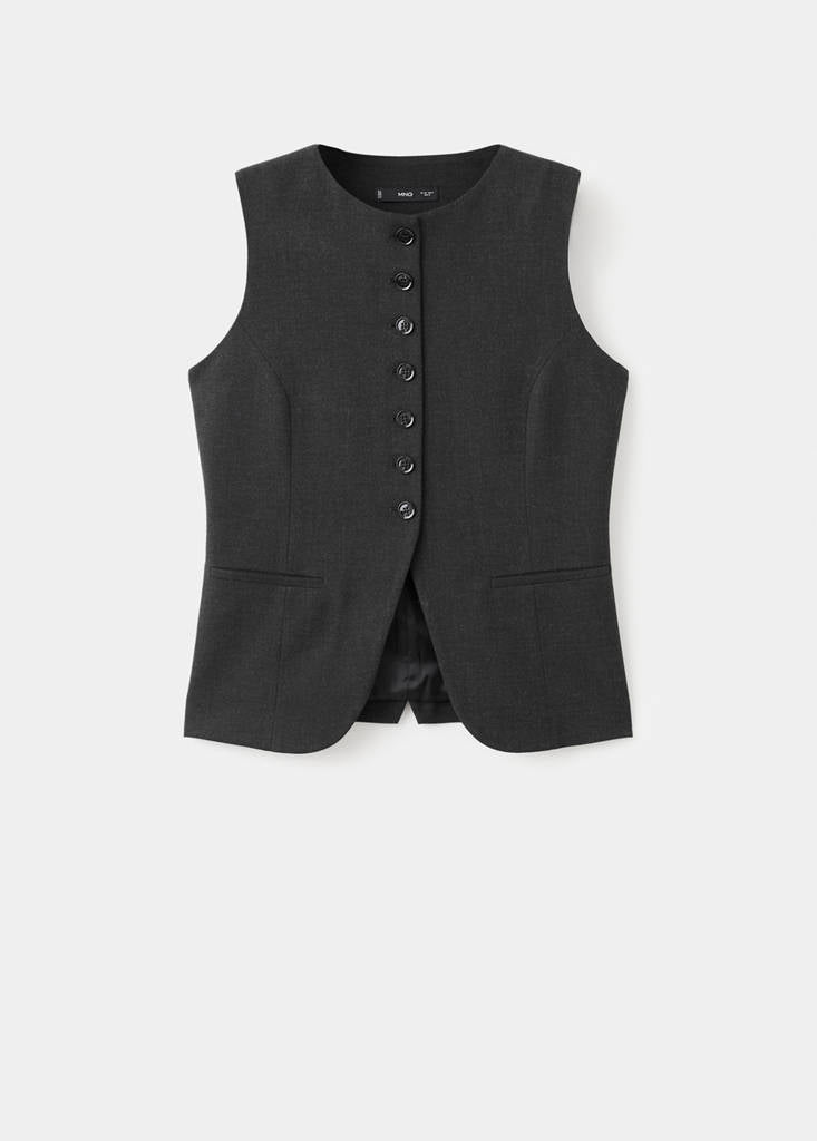 Gilet De Costume À Col Rond