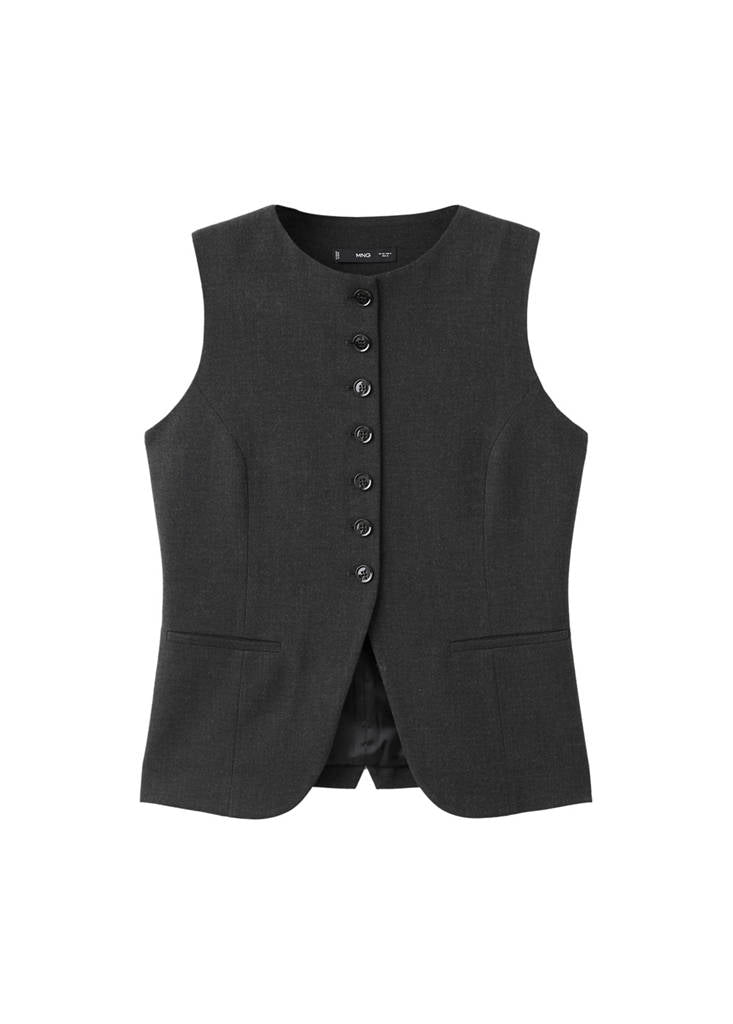 Gilet De Costume À Col Rond