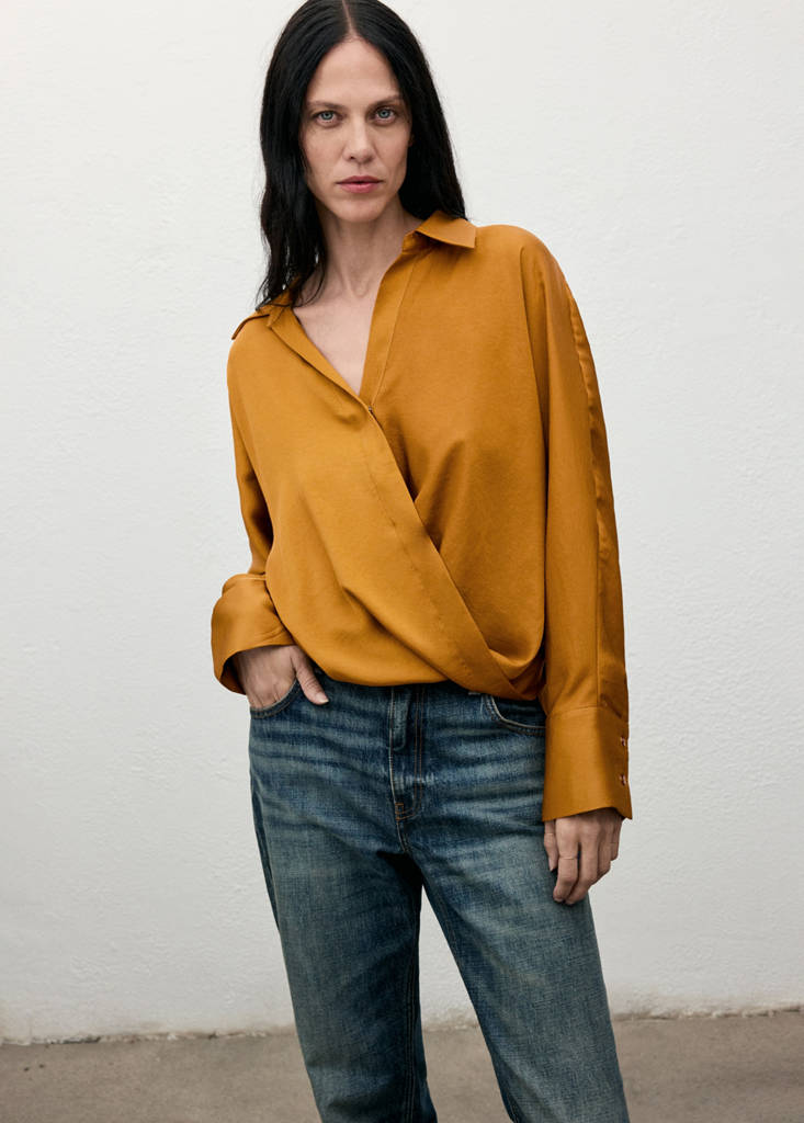 Chemise Satinée Croisée