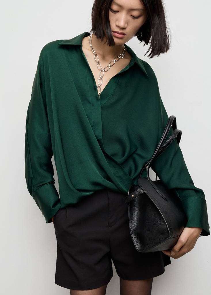 Chemise Satinée Croisée