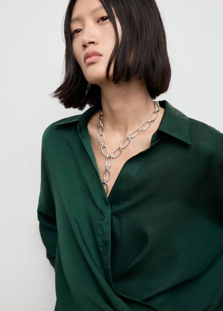 Chemise Satinée Croisée