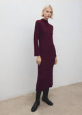Robe Maille Côtelée Col Montant