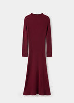 Robe Maille Côtelée Col Montant