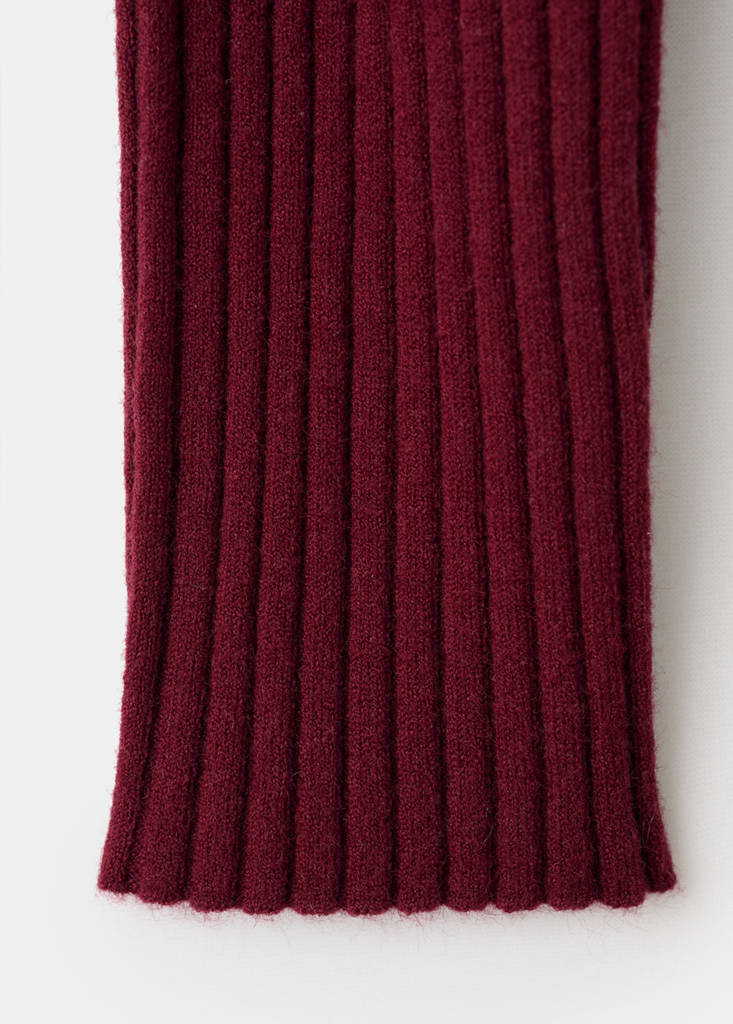 Robe Maille Côtelée Col Montant