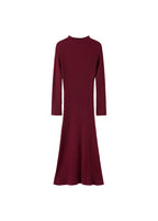Robe Maille Côtelée Col Montant