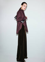 Pantalon Large En Velours