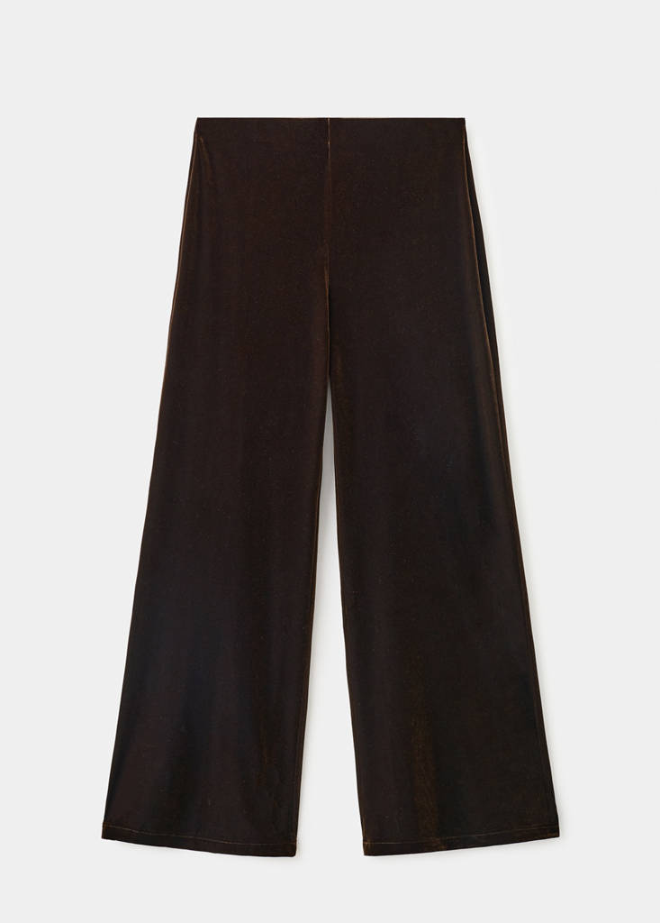 Pantalon Large En Velours