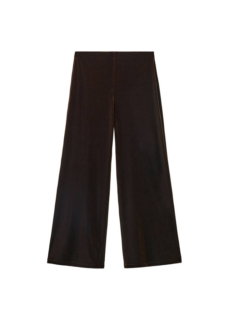 Pantalon Large En Velours