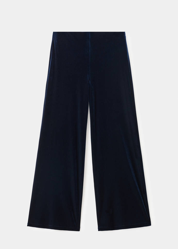 Pantalon Large En Velours