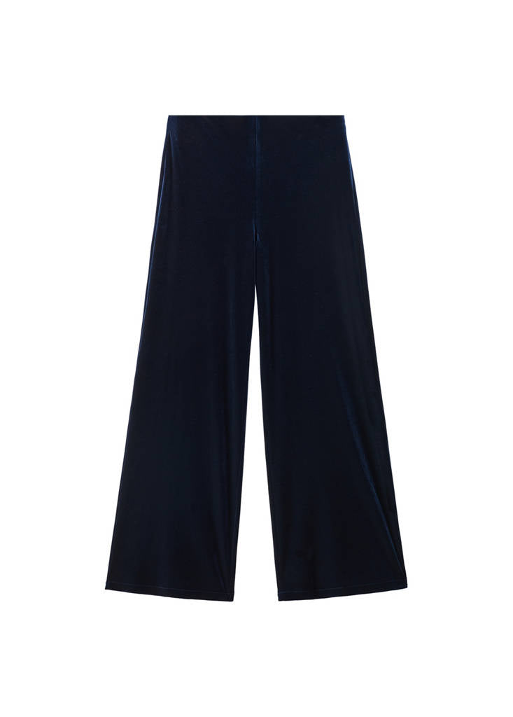 Pantalon Large En Velours