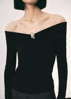 T-Shirt Bustier Détail Métallisé