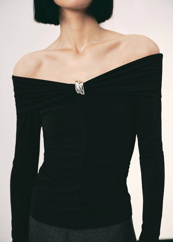 T-Shirt Bustier Détail Métallisé