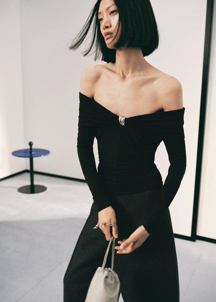 T-Shirt Bustier Détail Métallisé