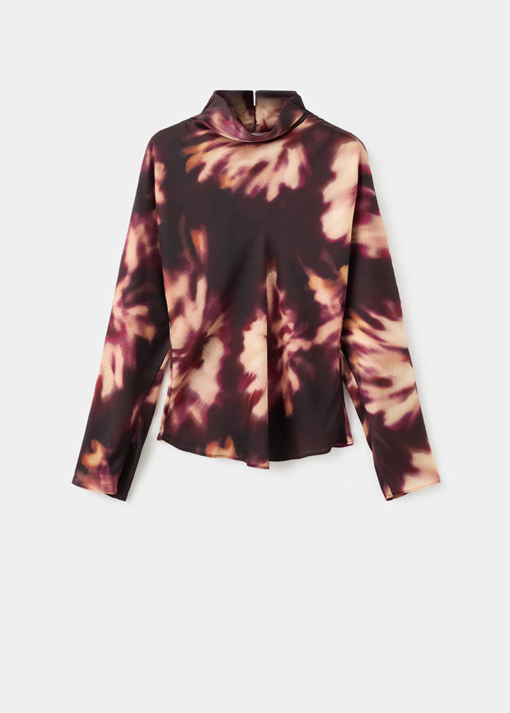 Blouse Tie-Dye Col Montant