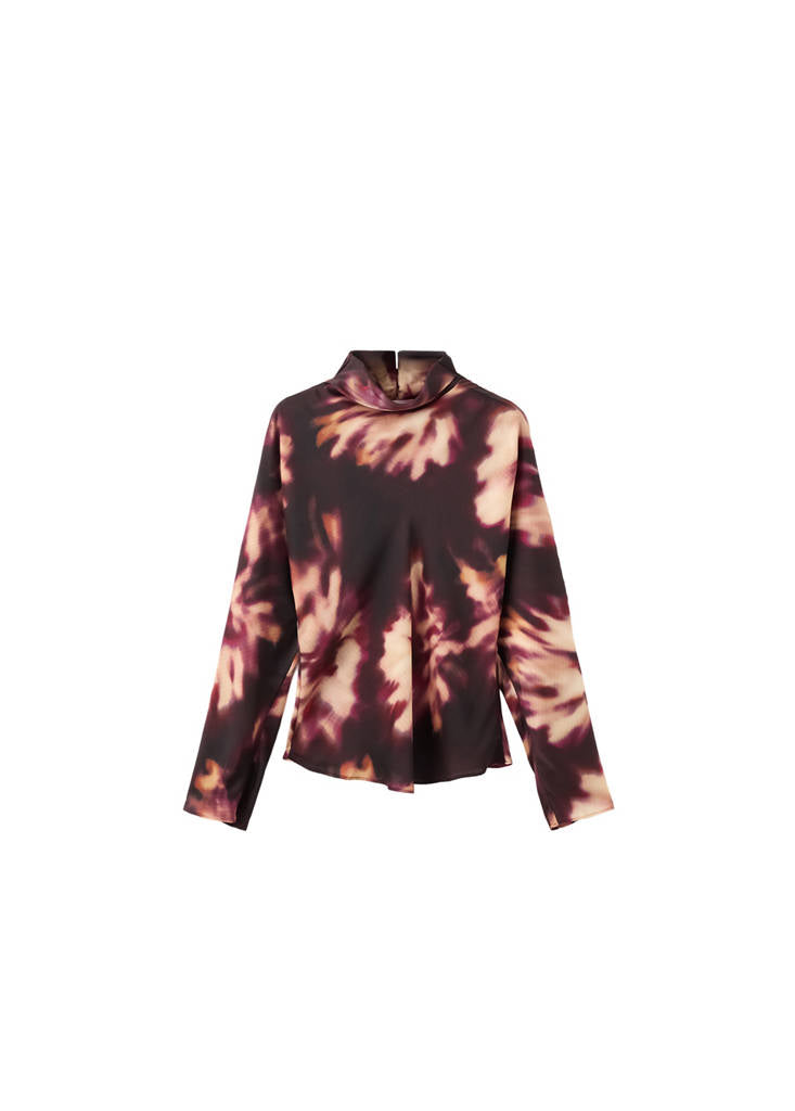 Blouse Tie-Dye Col Montant