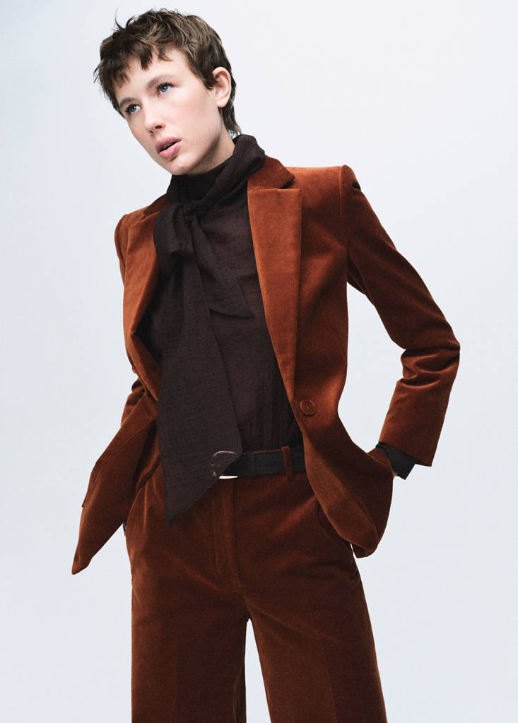 Blazer Costume Velours À Poches