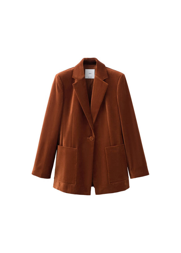 Blazer Costume Velours À Poches