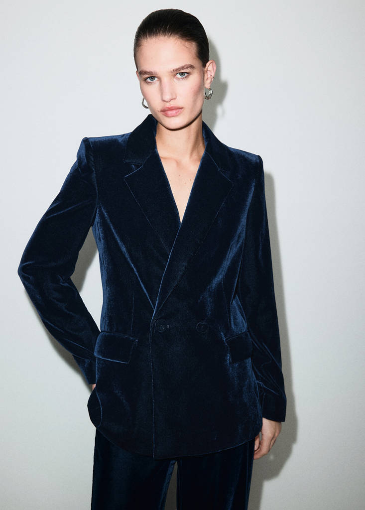 Blazer Velours Croisé