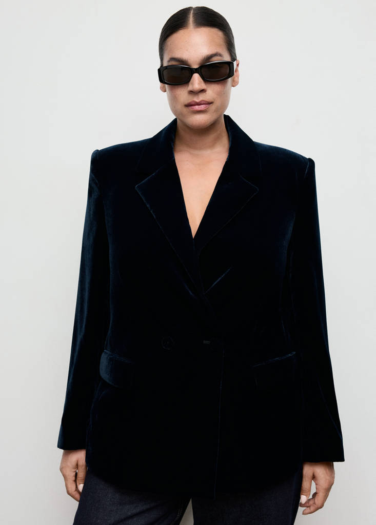 Blazer Velours Croisé