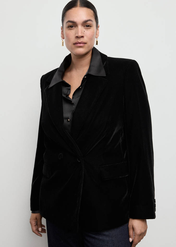 Blazer Velours Croisé