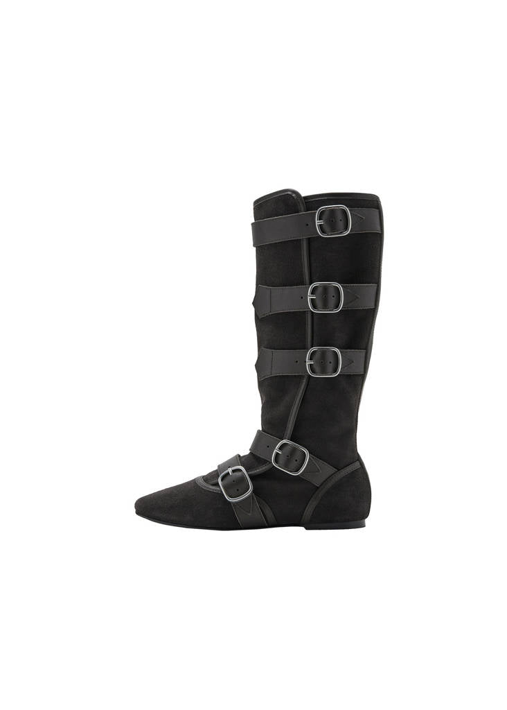 Bottes En Daim À Boucles