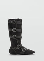 Bottes En Daim À Boucles