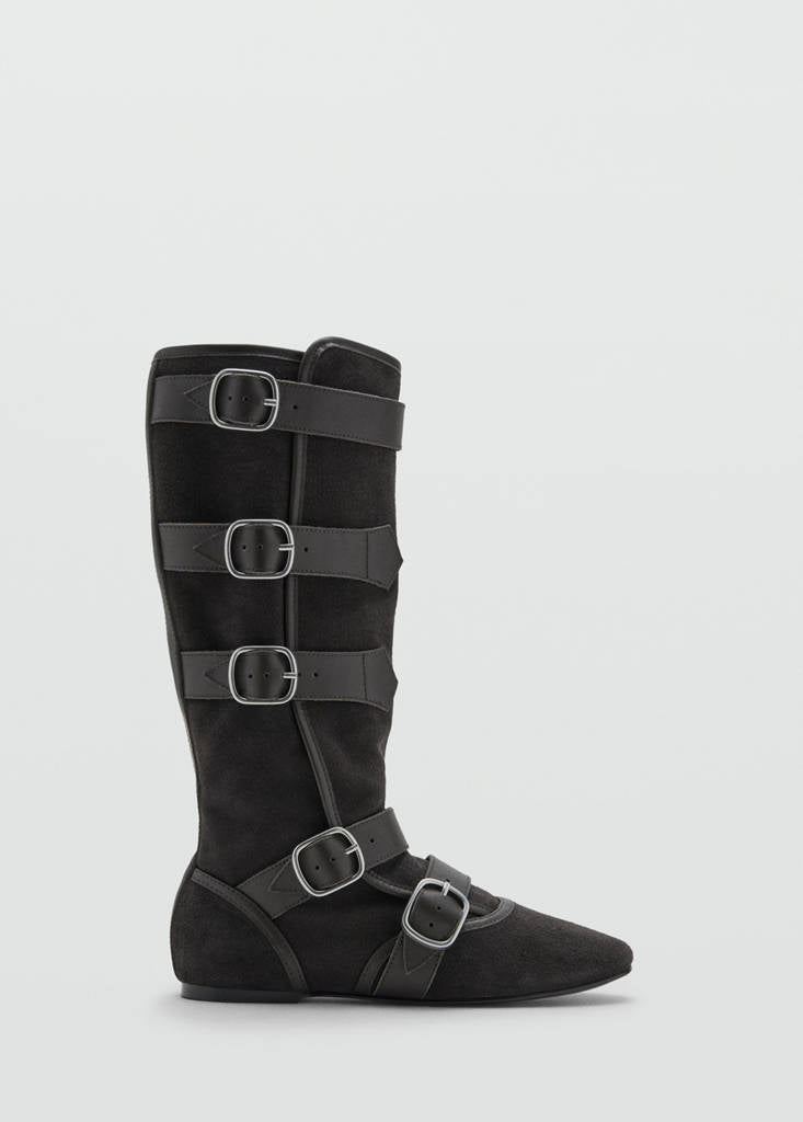 Bottes En Daim À Boucles