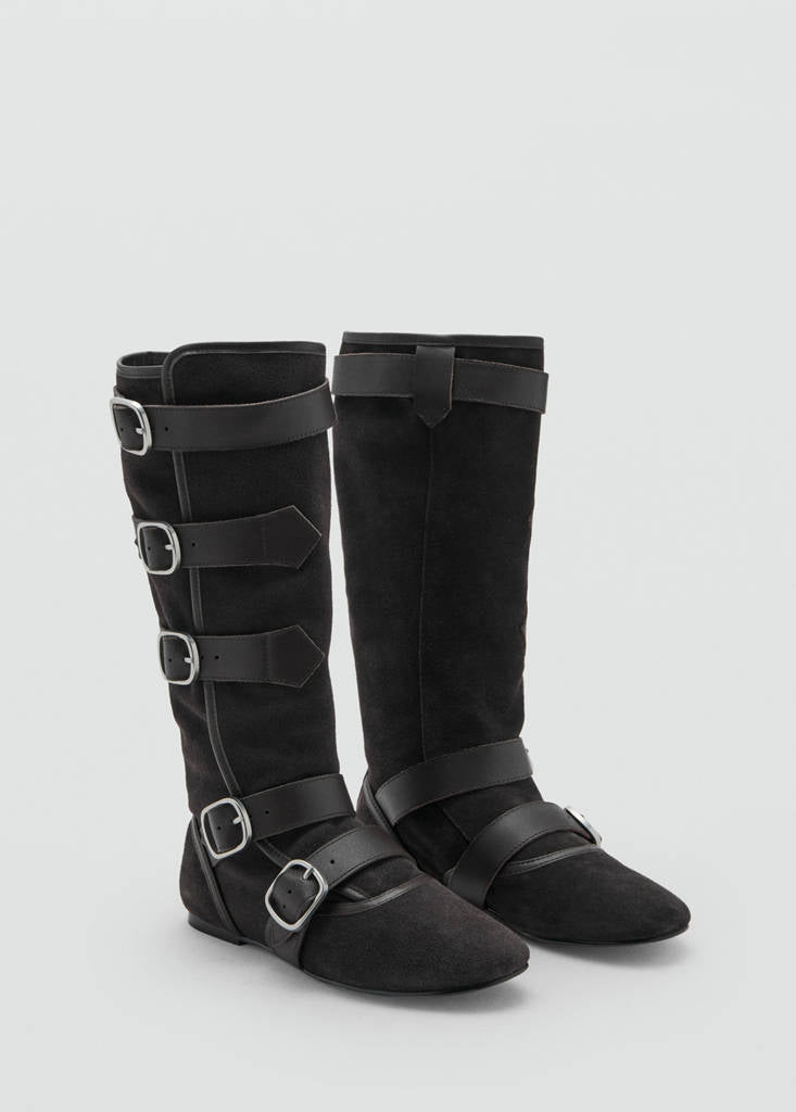 Bottes En Daim À Boucles