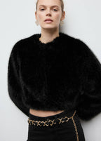 Veste Crop Fausse Fourrure