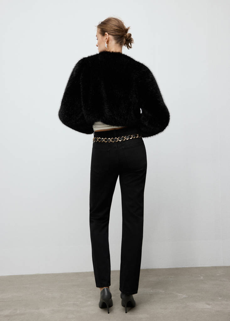 Veste Crop Fausse Fourrure