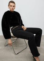 Veste Crop Fausse Fourrure