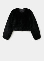 Veste Crop Fausse Fourrure
