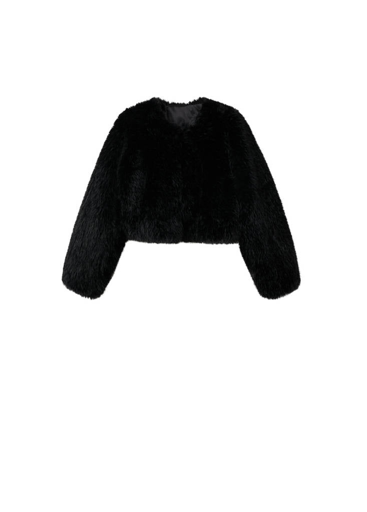 Veste Crop Fausse Fourrure