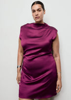 Robe Satinée Effet Froissé
