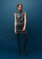 Robe Satinée Effet Froissé