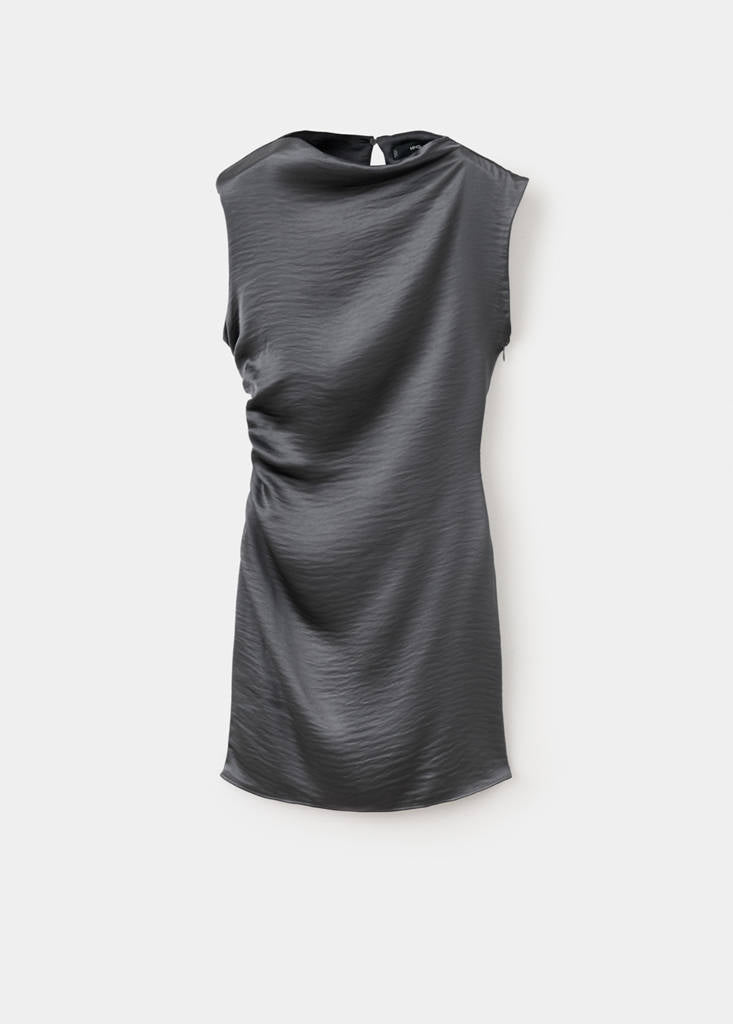 Robe Satinée Effet Froissé