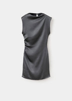 Robe Satinée Effet Froissé