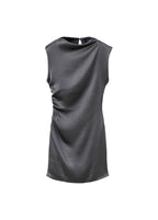 Robe Satinée Effet Froissé