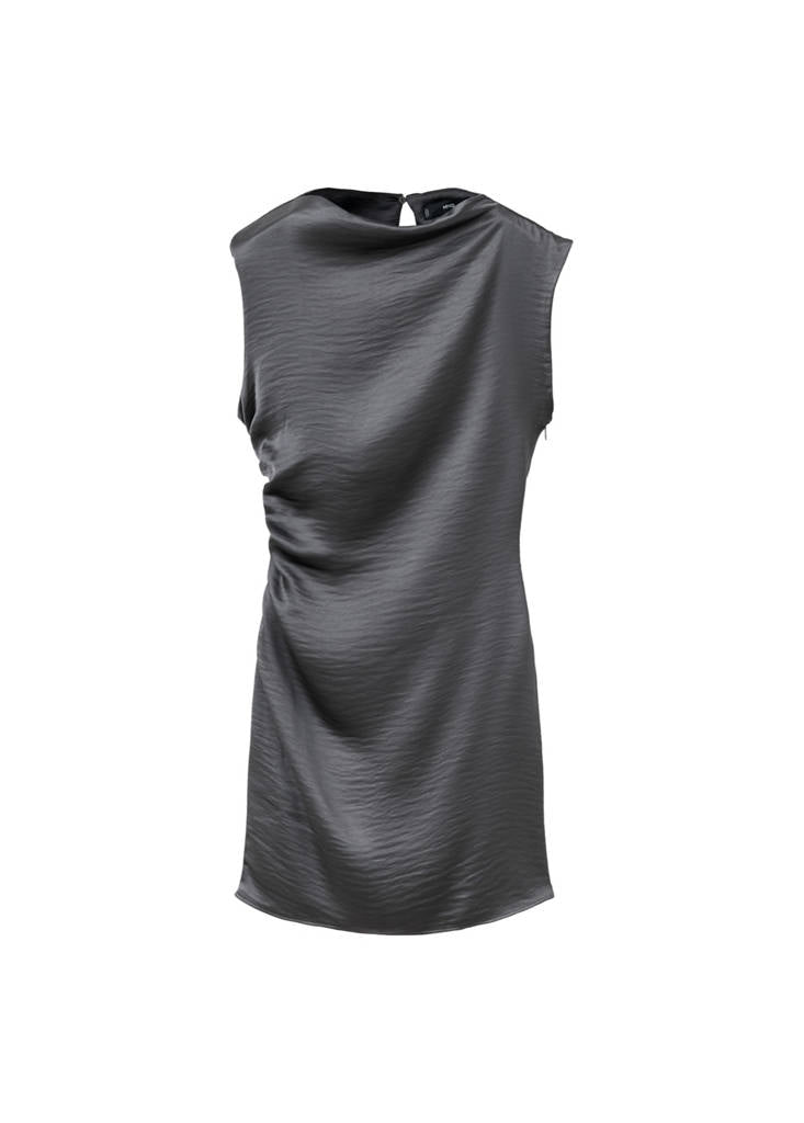 Robe Satinée Effet Froissé