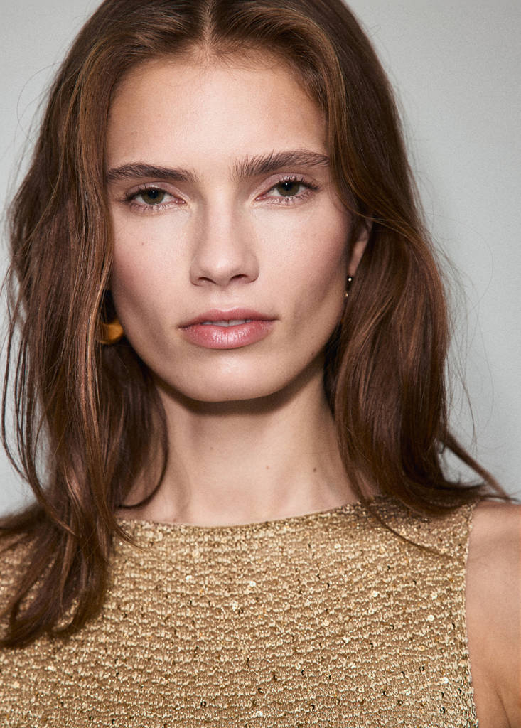 Robe En Maille Semi-Transparente À Paillettes