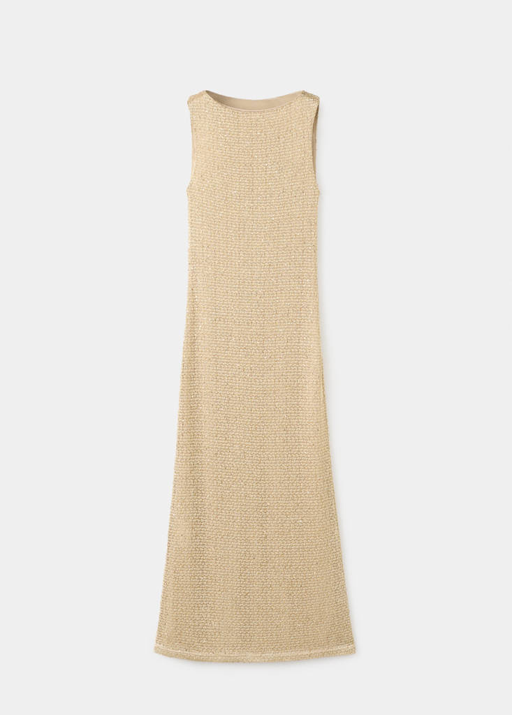 Robe En Maille Semi-Transparente À Paillettes