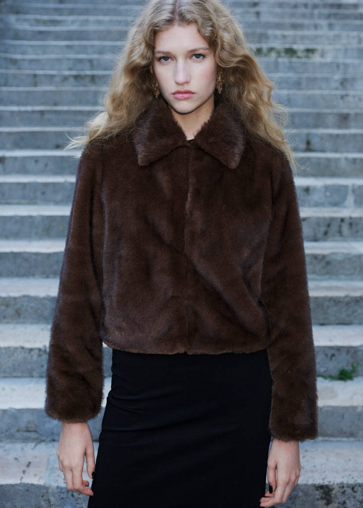 Veste Fausse Fourrure Revers