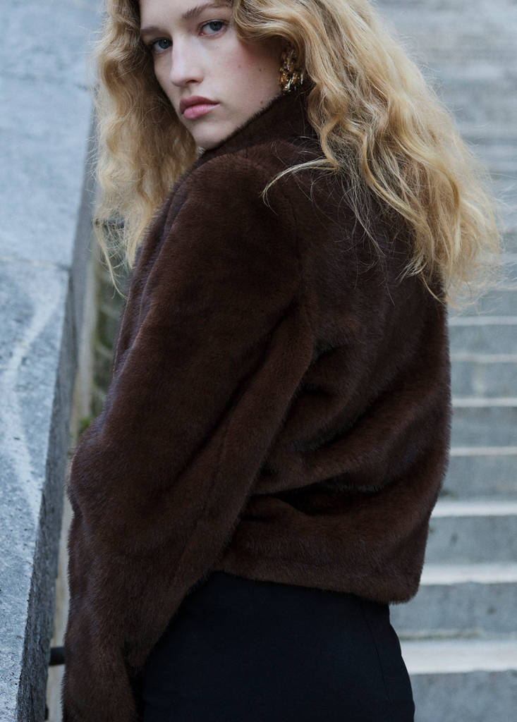 Veste Fausse Fourrure Revers