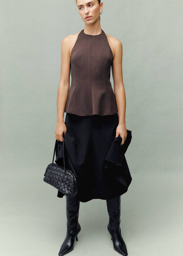 Top Péplum Col Halter