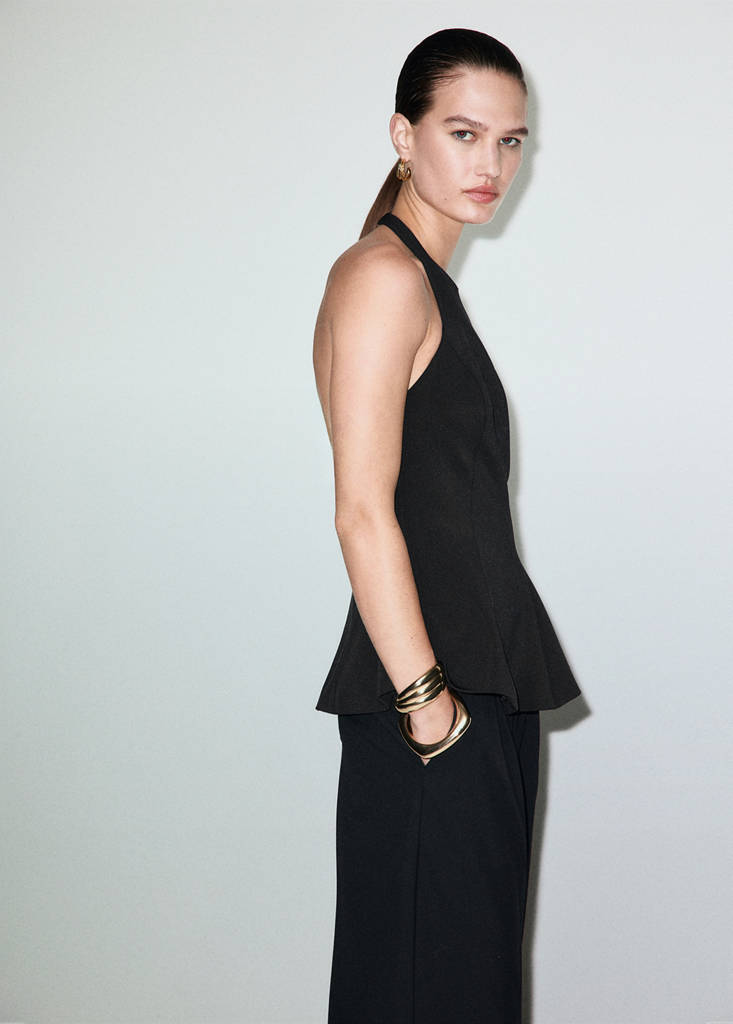 Top Péplum Col Halter