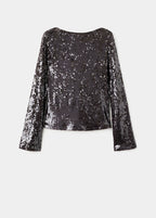 T-Shirt Paillettes Avec Manches Évasées