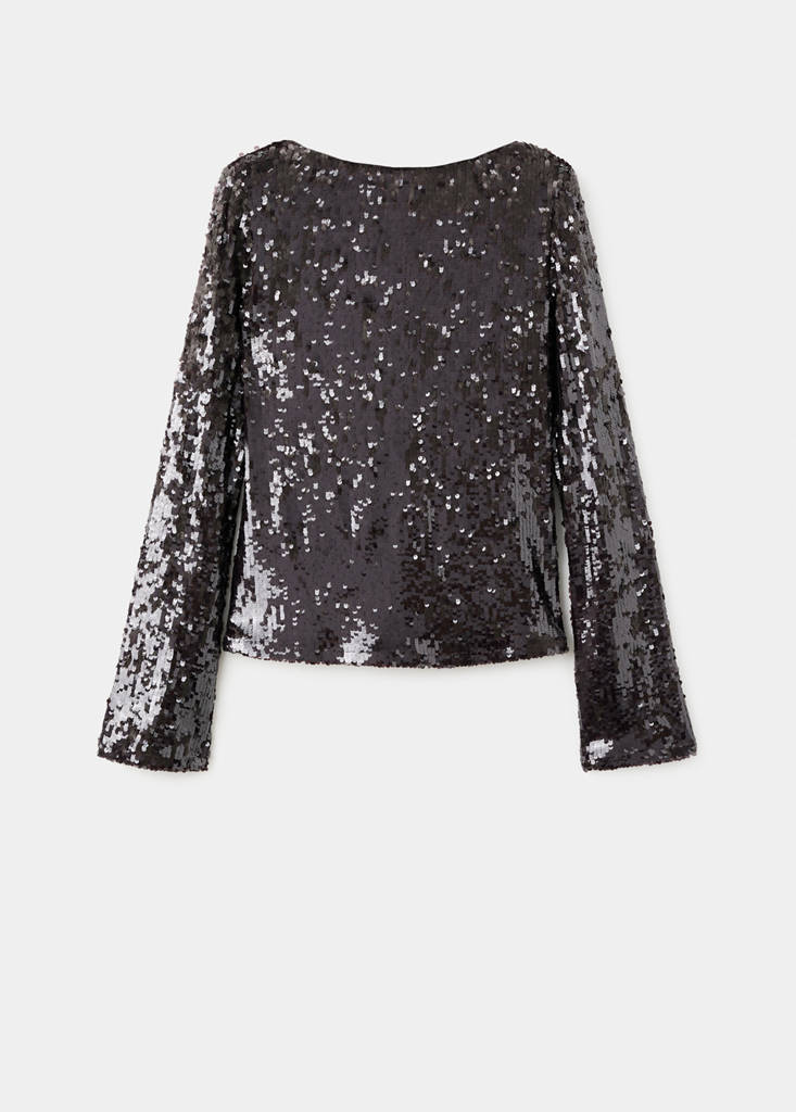 T-Shirt Paillettes Avec Manches Évasées